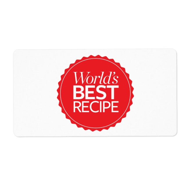 World's Best Recipe Label (Front)