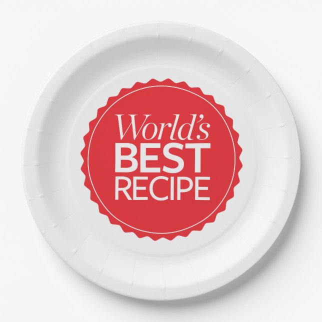 World's Best Recipe Paper Plates (Front)