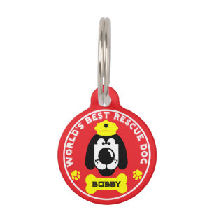 World's Best Rescue Dog Pet ID Tag