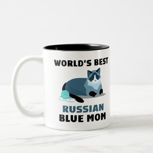 Worlds Best Russian Blue Mom Two_Tone Coffee Mug