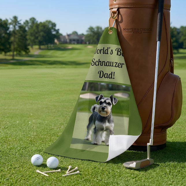 World's Best Schnauzer Dad Golf Towel (Creator Uploaded)