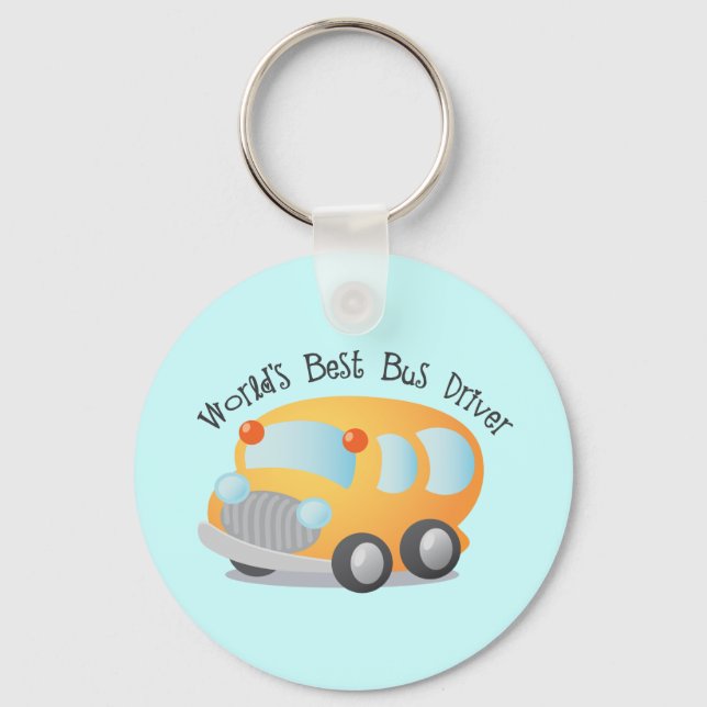 World's Best School Bus Driver Gift Keychain (Front)