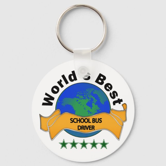 World's Best School Bus Driver Keychain (Front)