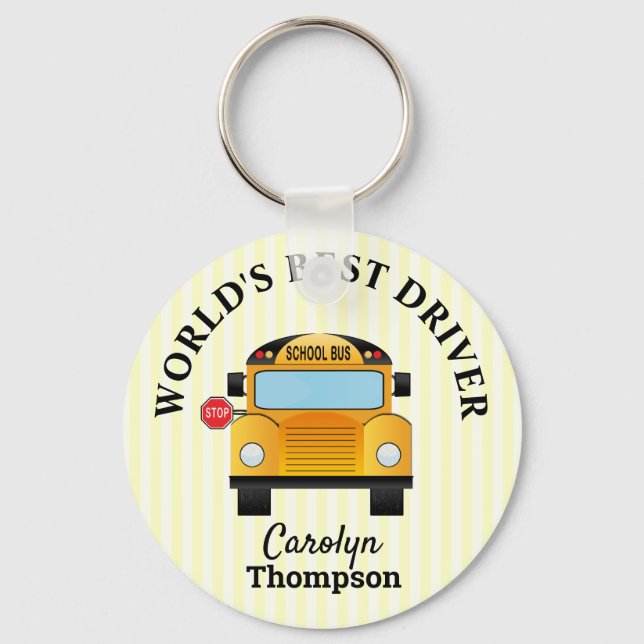 Worlds Best School Bus Driver Keychain (Front)