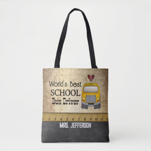 Worlds Best School Bus Driver   Vintage Tote Bag
