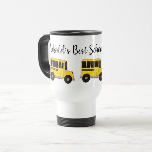 Worlds Best School Bus Driver Yellow Buses Gift Travel Mug
