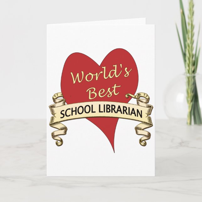 World's Best School Librarian Card (Front)