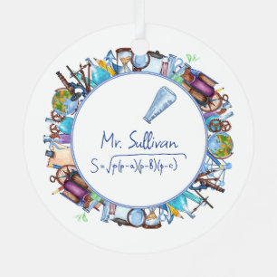 World's Best Science Teacher Custom Text Metal Ornament