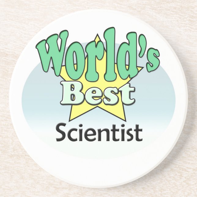 World's best Scientist Sandstone Coaster (Front)