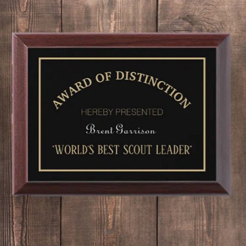 Worlds Best Scout Leader Award Plaque