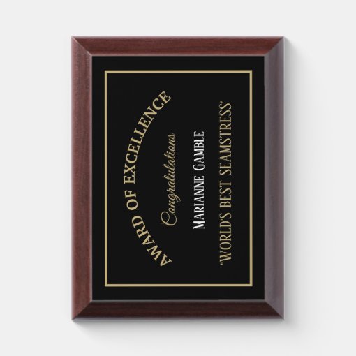 World's Best Seamstress Award Plaque 