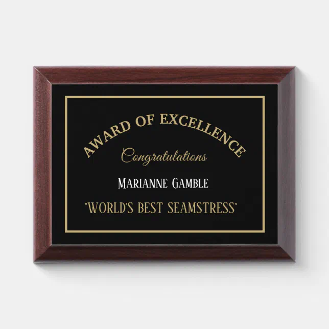 World's Best Seamstress Award Plaque | Zazzle