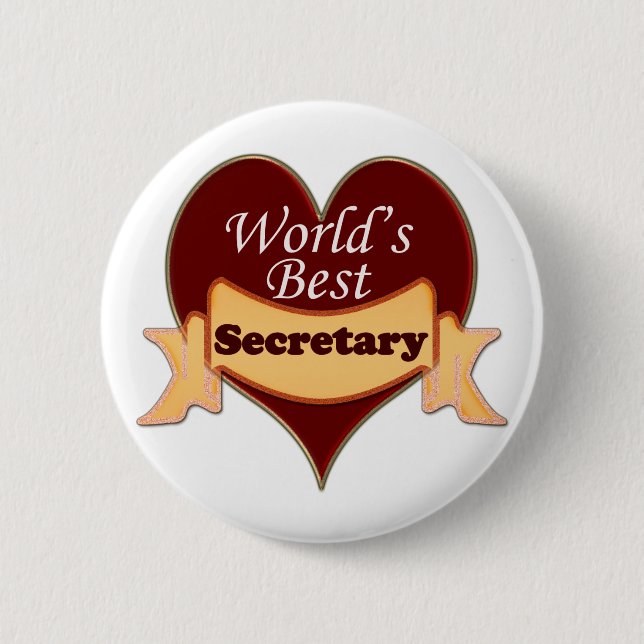 World's Best Secretary Button (Front)