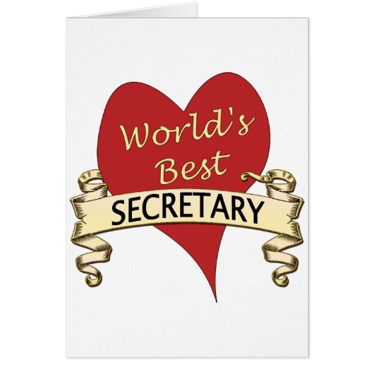 World's Best Secretary Cards (Front)