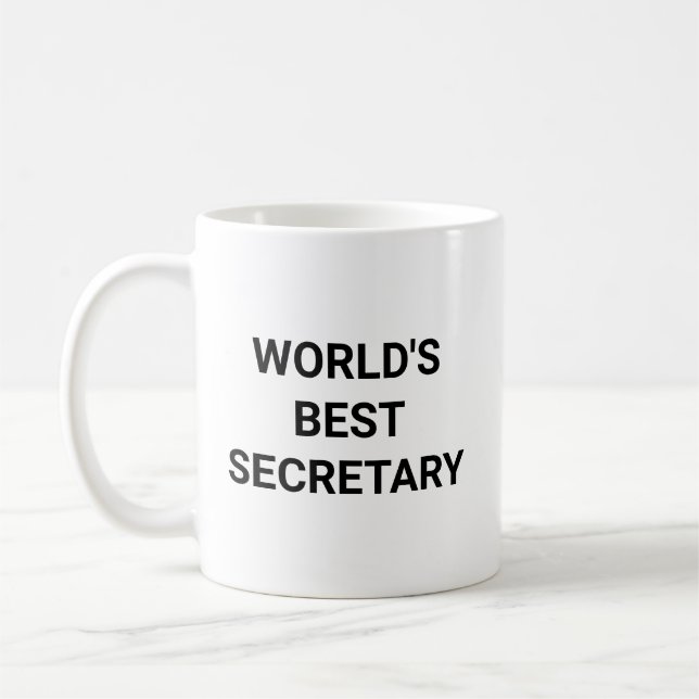 Worlds Best Secretary Funny Career Coworker Gift Coffee Mug (Left)