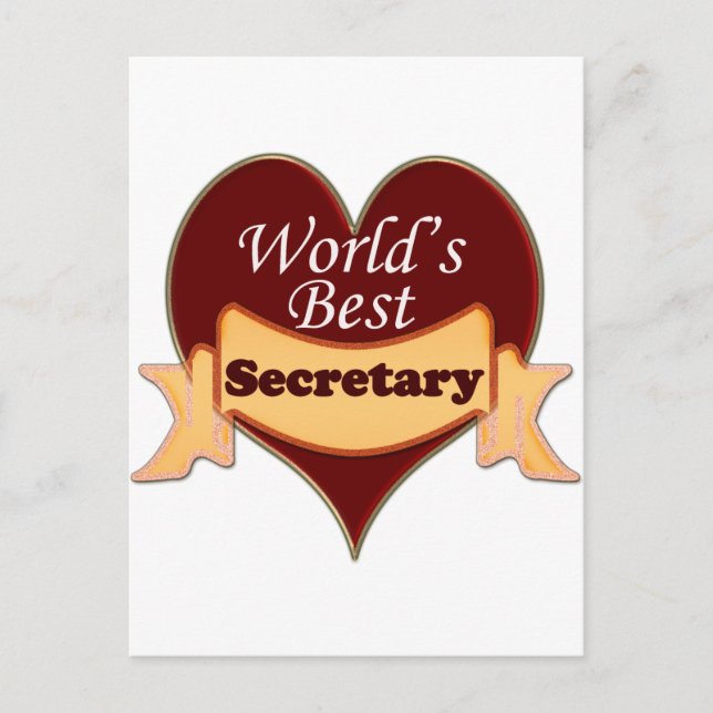 World's Best Secretary Postcard (Front)