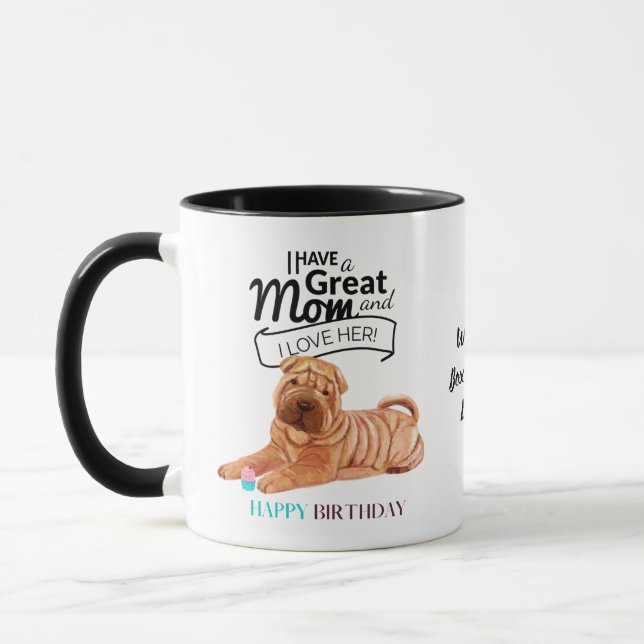World's BEST SHAR PEI DOG MOM Personalized Mug (Left)