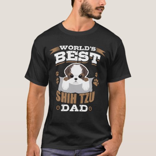 Worlds Best Shih Tzu Dad Dog Owner T_Shirt