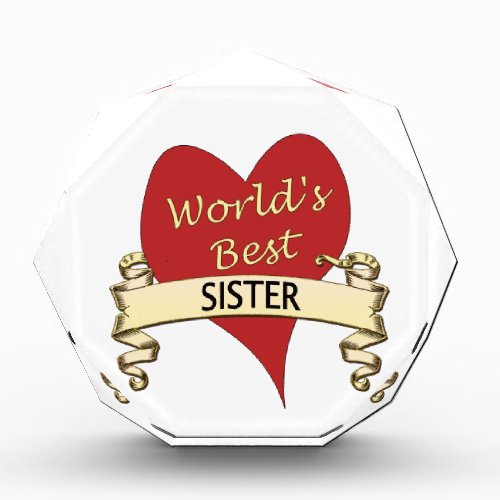 Worlds Best Sister Acrylic Award