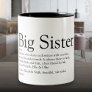 World's Best Sister Definition Black and White Fun Two-Tone Coffee Mug