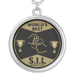 World's Best Sister-In-law Silver Plated Necklace