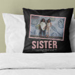 World's Best Sister | Modern Photo Collage Throw Pillow<br><div class="desc">"World's Greatest Sister". Upload your own photos (one photo on the front and four more on the back) and write a custom message. Personalize for your sister or best friend to create a unique gift. A perfect way to show her how amazing she is every day. All colors and text...</div>