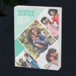 World's Best Sister | Modern Photo Collage Wooden Box Sign<br><div class="desc">"World's Best Sister". Upload your own photos and write a custom message. Personalize for your sister or best friend to create a unique gift. A perfect way to show her how amazing she is every day. All colors and text can be personalized. Add your custom wording to this design by...</div>