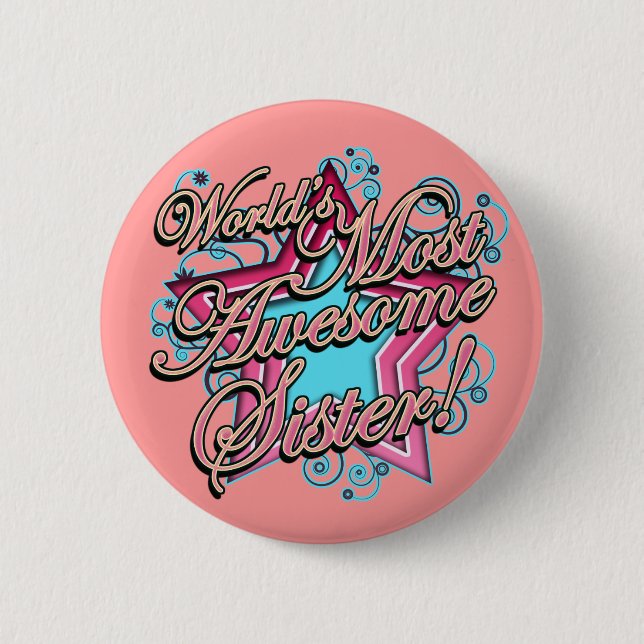 Worlds Best Sister Pinback Button (Front)