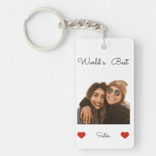 World's best Sister Two Sided Photo Keychain