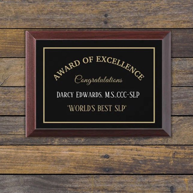 World's Best SLP Award Plaque (Creator Uploaded)