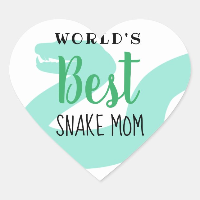 World's Best Snake Mom - Customizable Heart Sticker (Front)