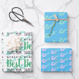 World's Best Snake Mom - Customizable Wrapping Paper Sheets