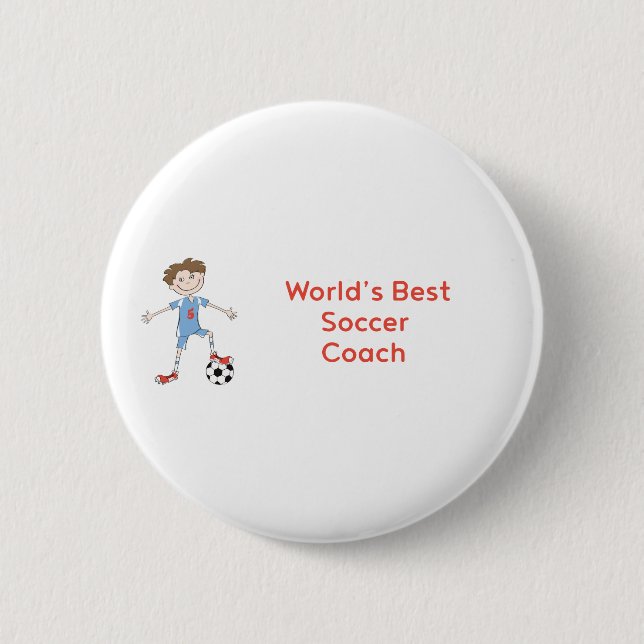 World's Best Soccer Coach Pinback Button (Front)