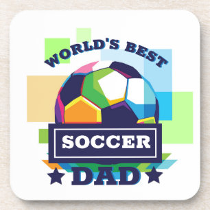 World's Best Soccer Dad Father's Day Beverage Coaster