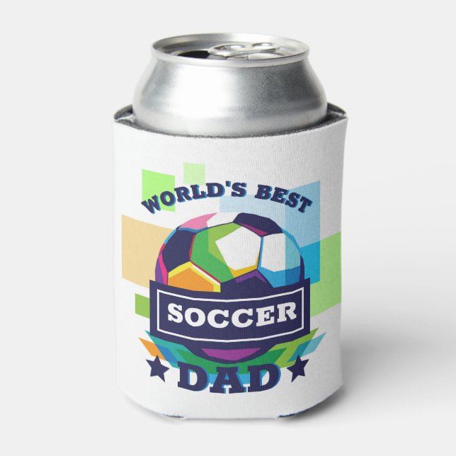 World's Best Soccer Dad Father's Day Can Cooler (Can Front)