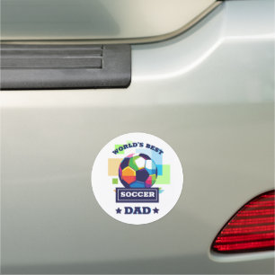 World's Best Soccer Dad Father's Day Car Magnet