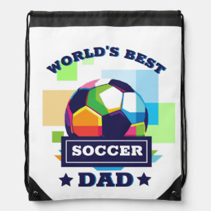 World's Best Soccer Dad Father's Day Drawstring Bag