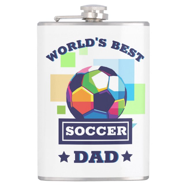 World's Best Soccer Dad Father's Day Flask (Front)