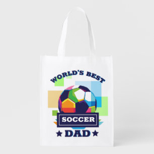 World's Best Soccer Dad Father's Day Grocery Bag