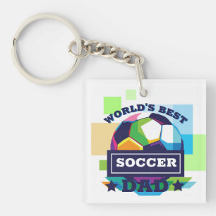 World's Best Soccer Dad Father's Day Keychain