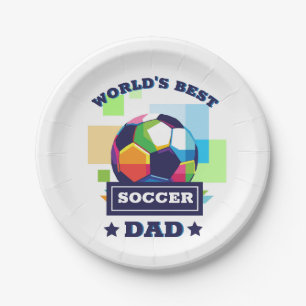 World's Best Soccer Dad Father's Day Paper Plates