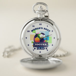 World's Best Soccer Dad Father's Day Pocket Watch