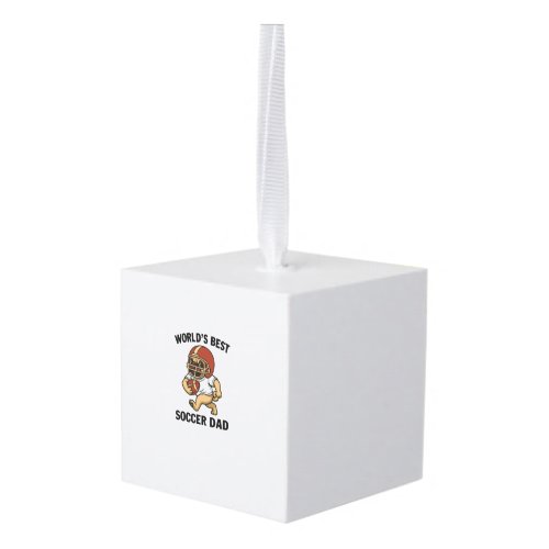 World's Best Soccer Dad - Pug player Cube Ornament