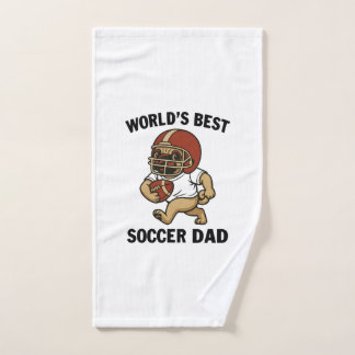 World's Best Soccer Dad - Pug player Hand Towel