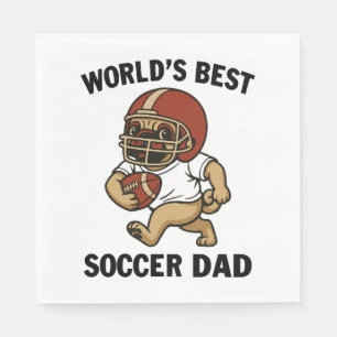 World's Best Soccer Dad - Pug player Napkins