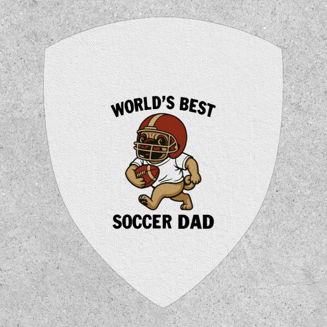 World's Best Soccer Dad - Pug player Patch (Front)