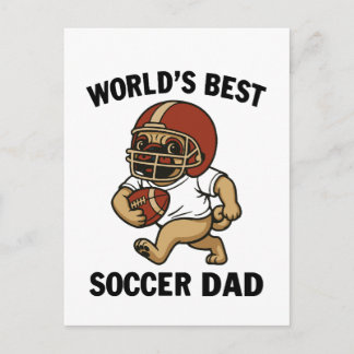 World's Best Soccer Dad - Pug player Postcard