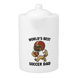 World's Best Soccer Dad - Pug player Teapot