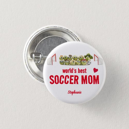 Worlds best soccer mom cute funny button