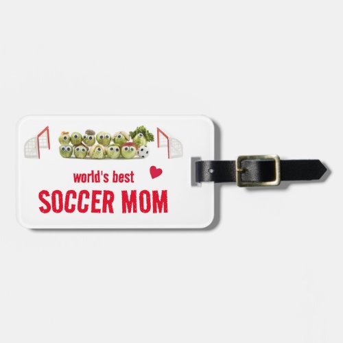 Worlds best soccer mom cute funny luggage tag